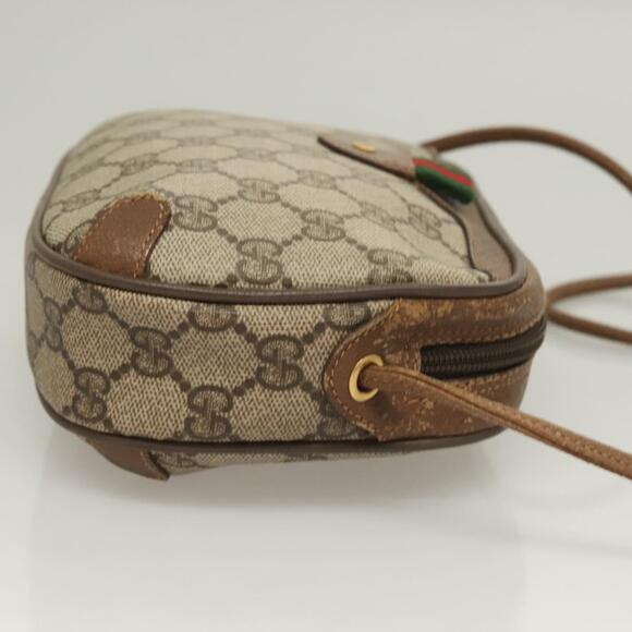 GUCCI GG Supreme Web Sherry Line Bag Pvc Beige Gold 89 02 066 - Picture 4 of 16